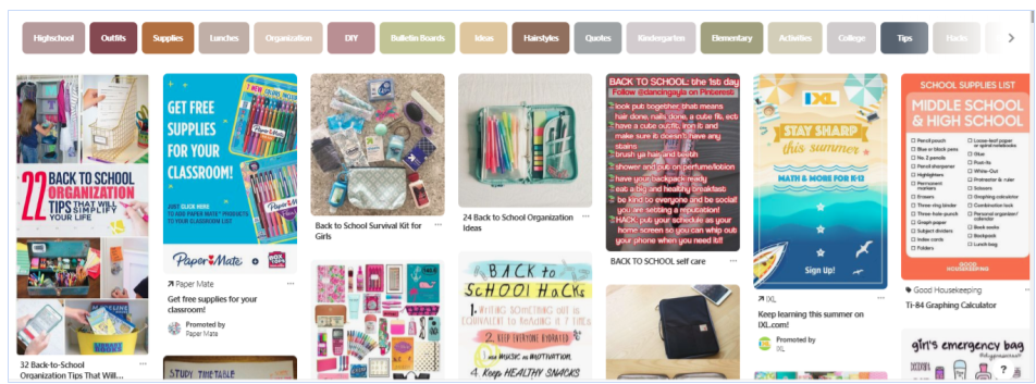 Pinterest back to school feed screenshot.png